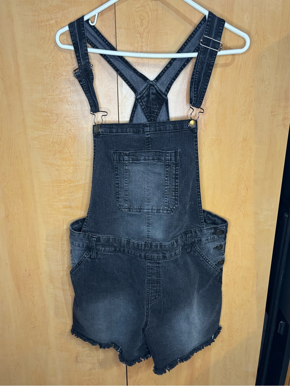 George Black Washed Denim Short Overalls